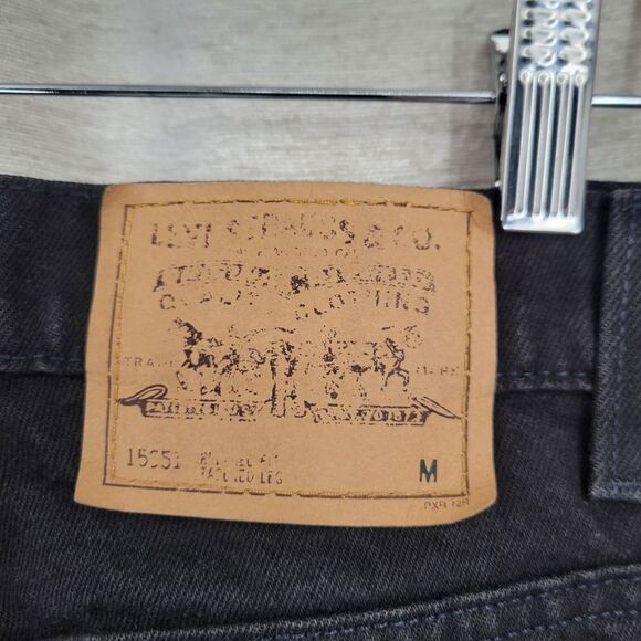 Levi's 951 Vintage 90s Orange Tab Jeans Black Denim Relaxed Fit Tapered Leg Pr#1 - Picture 5 of 11